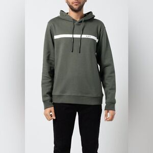 A.P.C. Logo Stripe Hooded Sweatshirt Sz. XS